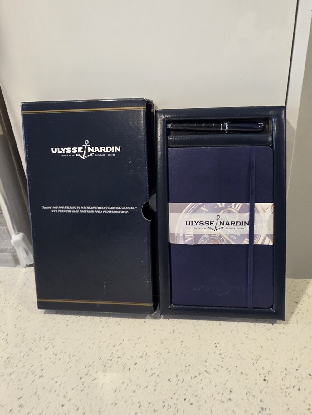 Ulysse Nardin Authentic & VERY Rare Crocodile Pen & Moleskin Notebook Set - NEW!